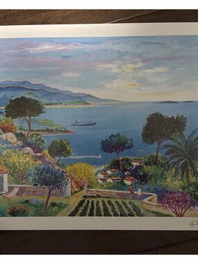 Jean-Claude Picot TWO FEMMES AU JARDIN A THEOULE 22x15 Seriolithograph/signed